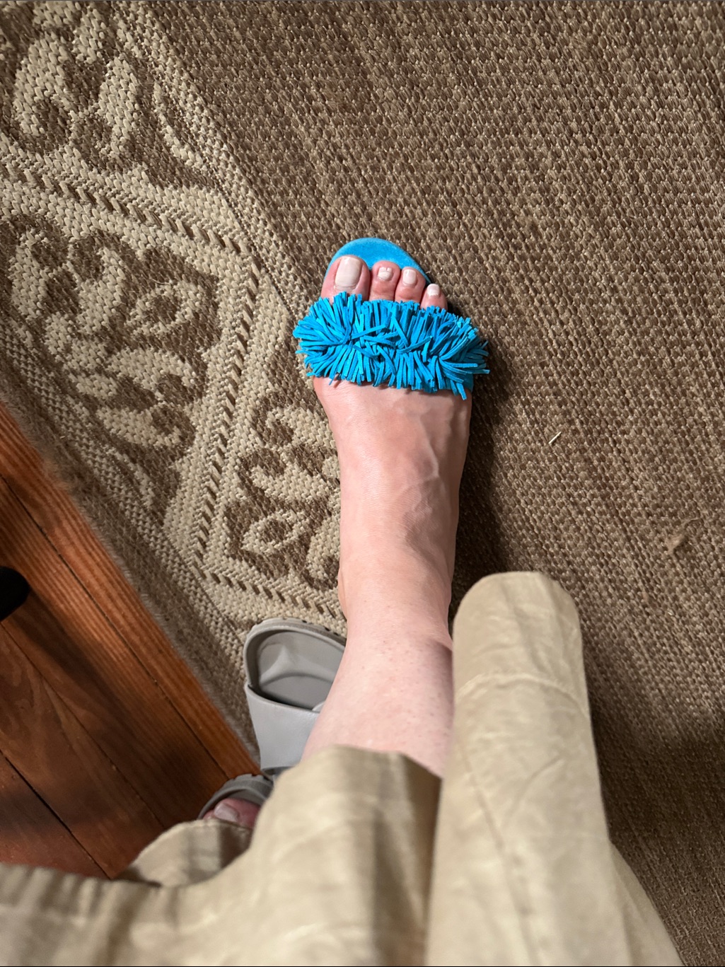 Aquazzura Turquoise Suede Fringe Slide Mules — image 4 of 4